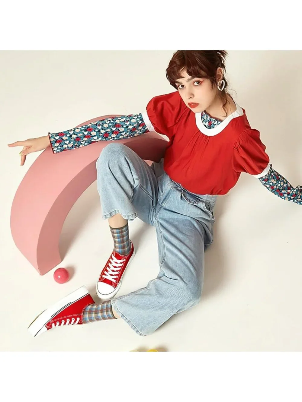 Women's Red Lightweight Low Top Canvas Slip On Casual Fashion Sneakers